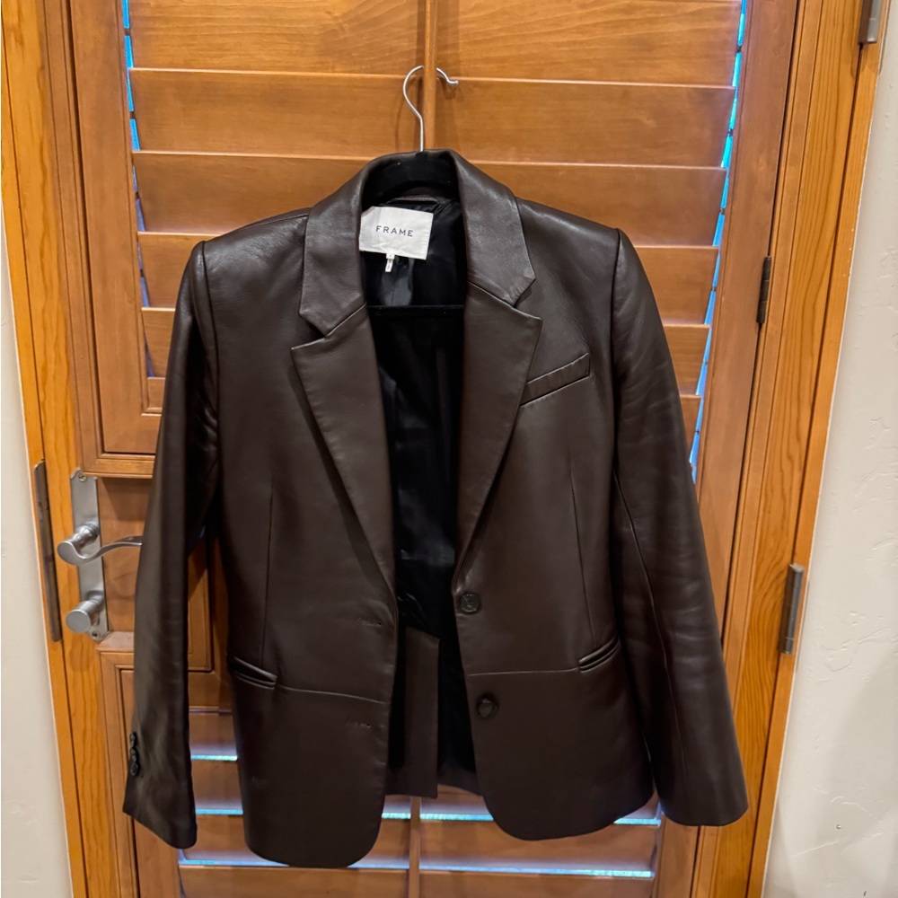 Frame Dark Brown Leather Jacket
